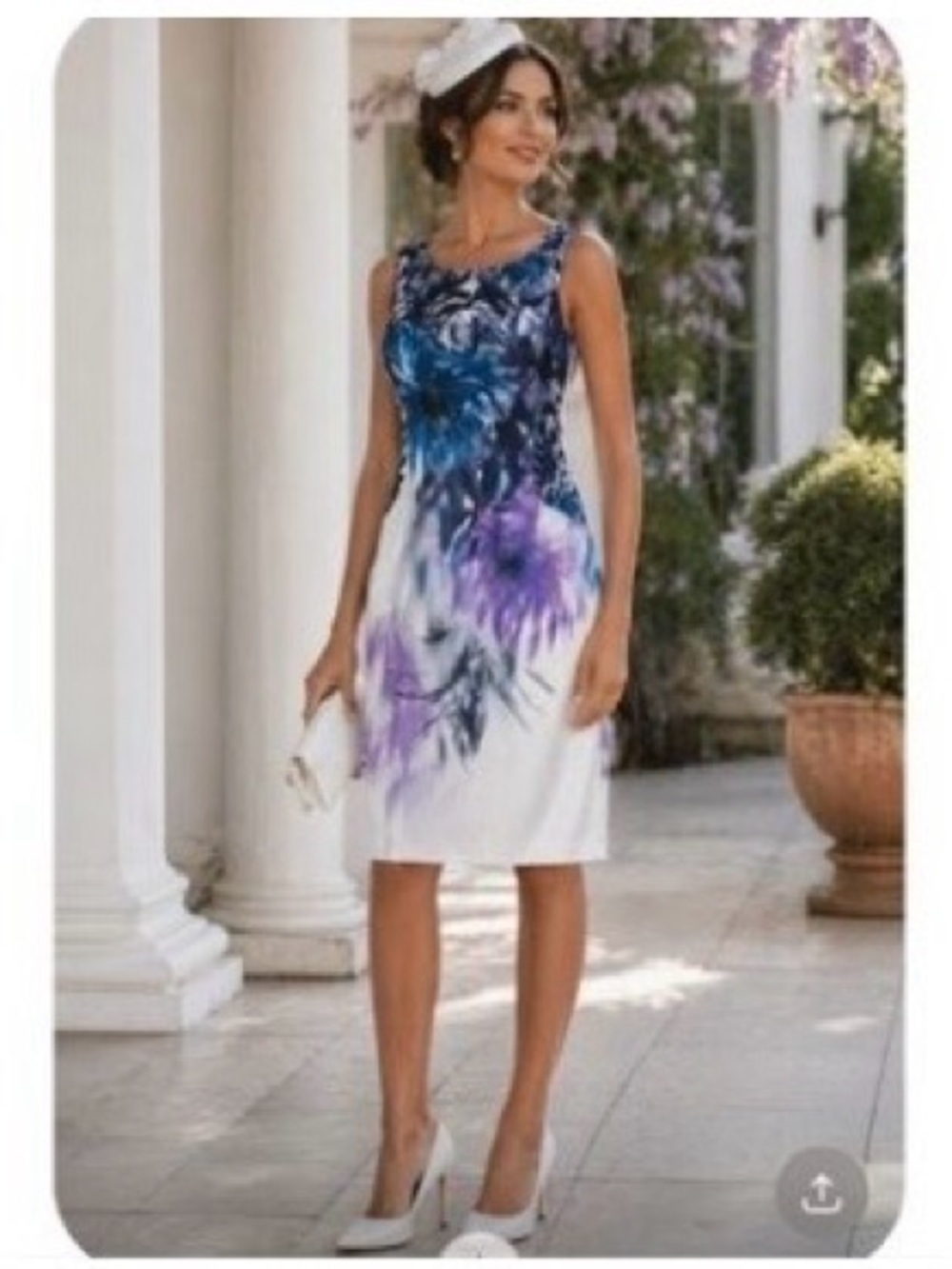 Elie Tahari Sleeveless Watercolor Sheath Dress